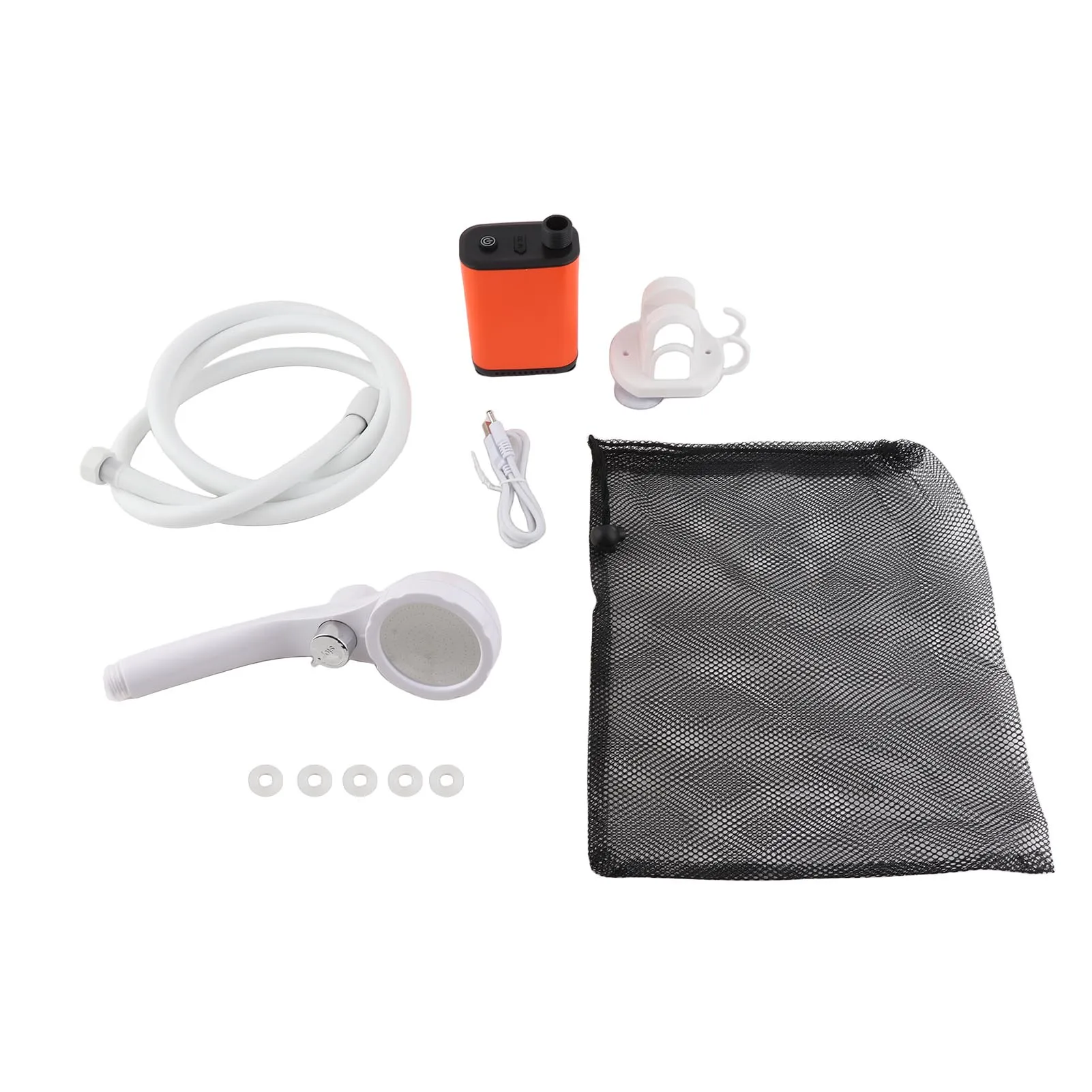 

Portable Shower Electric Camping Shower with 3 Levels Waterflow Adjustment Cordless Outdoors Shower Pump with 5.9ft Pipe Angle A