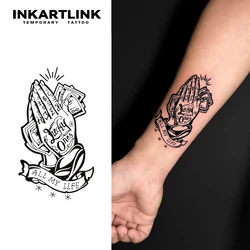 Praying Hands temporary tattoo stickers, magic tattoos, herbal juice tattoos, lasting 1-2 weeks, realistic fake tattoos