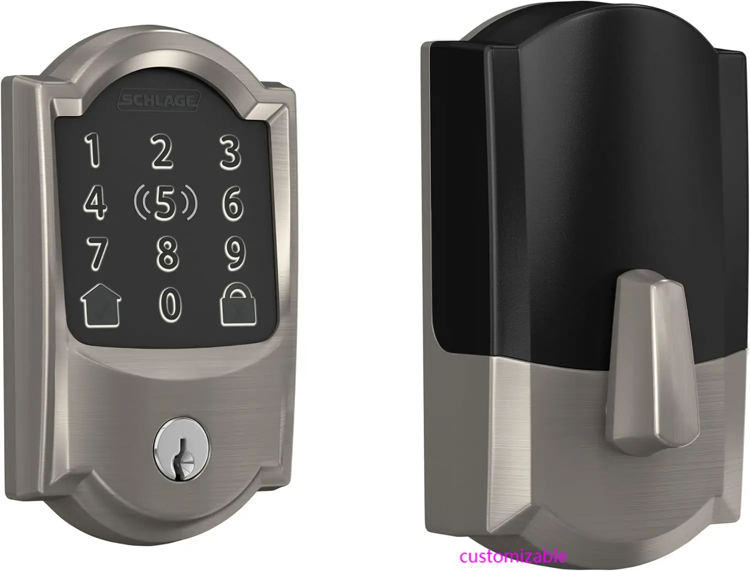 Schlage BE499WB CAM 619 Encode Plus WiFi Deadbolt Smart Lock with Apple Home Key, Keyless Entry Door Lock