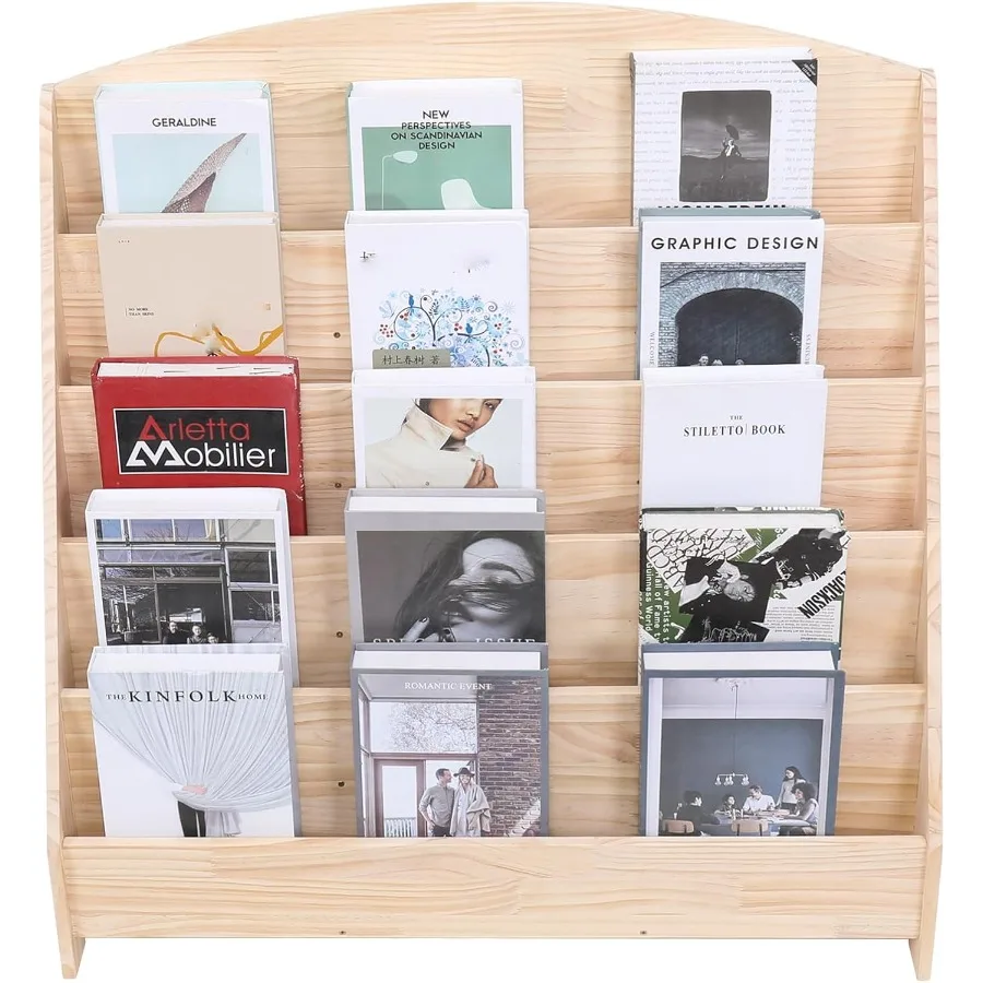 Montessori Toddler Book Shelf Organizer Single Sided Book Rack Display with Toy Storage for Baby Classroom Bookshelf Room Bookc