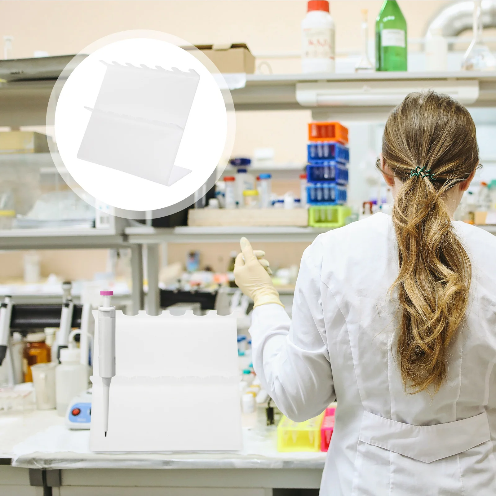 

Portable Pipette Stand Sturdy Plastic Pipette Holder Linear Design for Organized Lab Workspace Laboratory Tools