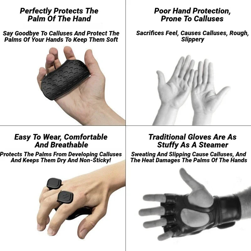 JJ 1Pair Silicone Palm Protection Fitness Dumbbell Weightlifting Silicone Palm Protection Anti-Slip Grip Anti-Cocoon - view 4