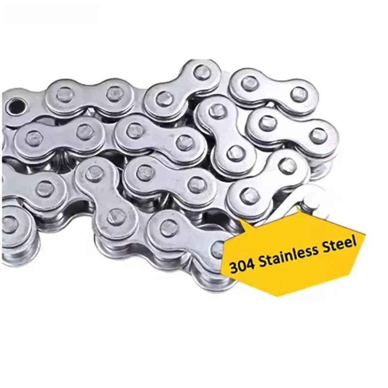 1pcs 1-1.524 Meter 304 Stainless Steel Roller Chain  Single/Double Strand Industrial Strength 04C 05B 06B 06C 08A 08B 10A 12B