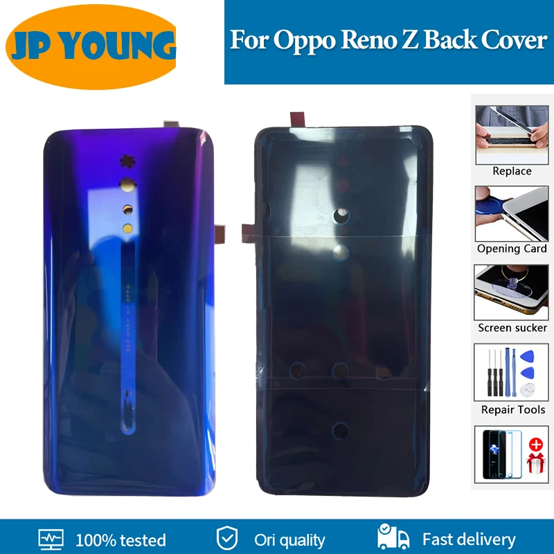 Original New Back Cover For Oppo Reno Z Battery Back Cover Glass PCDM10 CPH1979 Rear Case Housing Door Repair Parts Replace