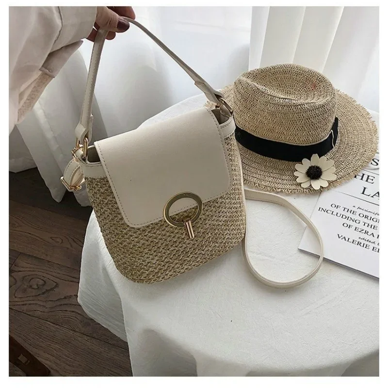 Strand urlaub gewebte Frauen tasche neue Modetrend koreanische Version vielseitige Mode Handheld Umhängetasche – Detail 1