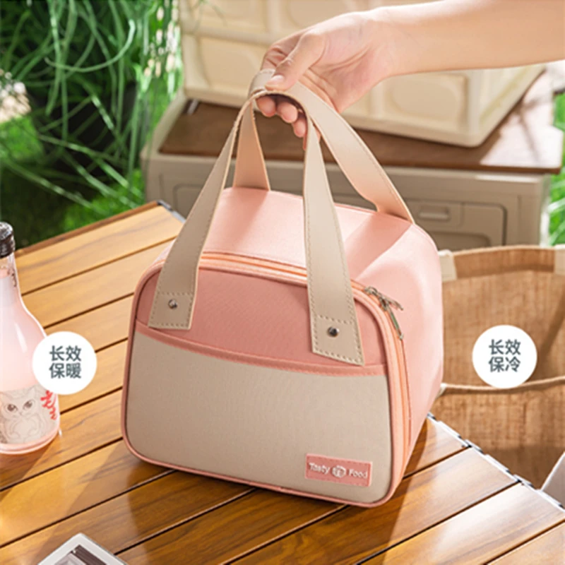 Hard Oxford Cloth Insulated Lunch Bag Thickened Portable Ice Pack Work for Girls Insulated Convenient Storage for Food