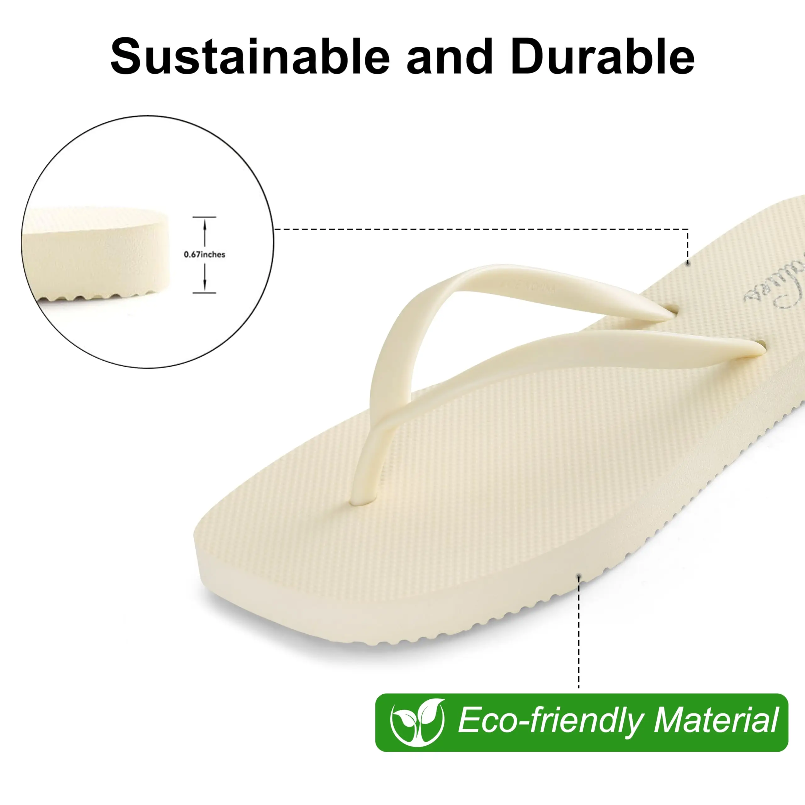 Comwarm Slim Square Toe Damen-Flip-Flops, rutschfeste, weiche Hausschuhe, langlebige Gummi-Flip-Flops für Strand, Pool, Badezimmer – Detail 13