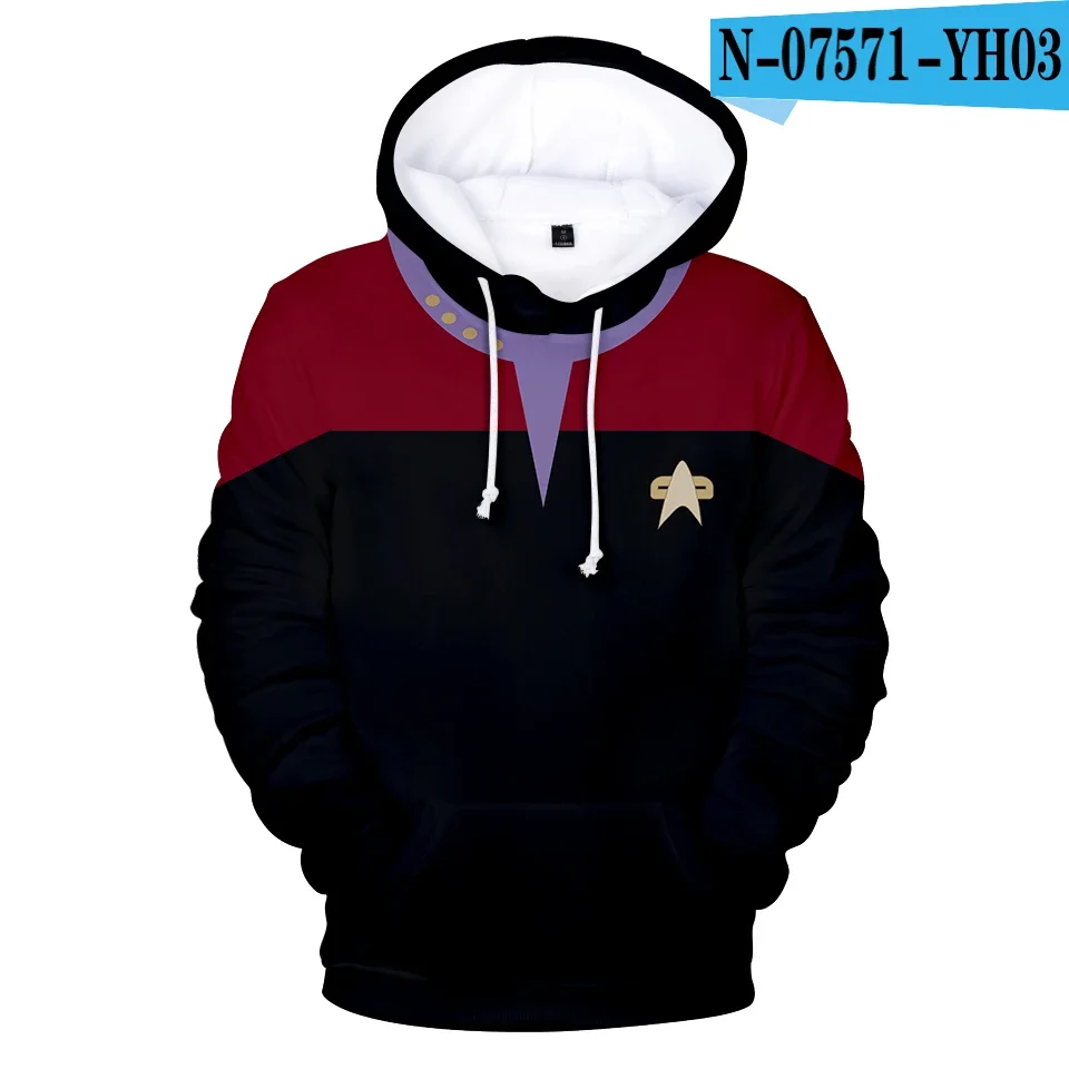 Spring and Fall Popular Movie Star Trek 3D Printed Hoodies Fashion Sweatshirts Long Sleeve Star Trek Cosplay Men and Women Stree