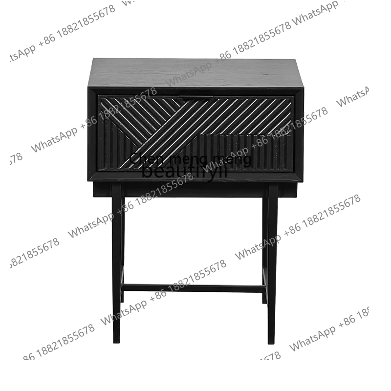 

X Light Luxury City Bedside Table Small Apartment Bedroom Locker Modern Minimalist American Solid Wood Side Table furniture