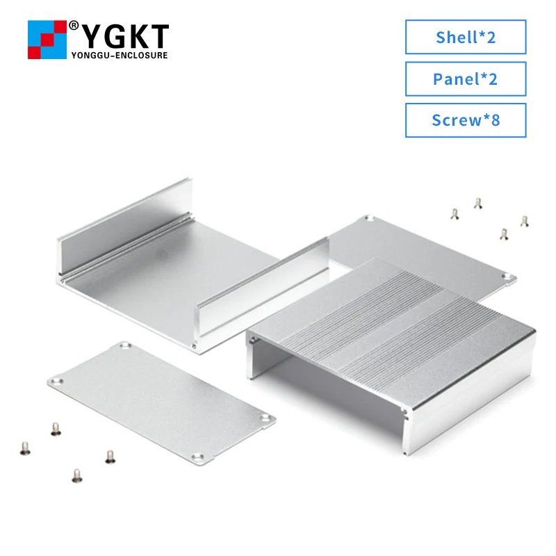 Diy Aluminium Extrusie Elektrische Behuizing Universeel Split Type Project Boxsheet Metalen Geëxtrudeerde Pcb Behuizing H19 106*55Mm