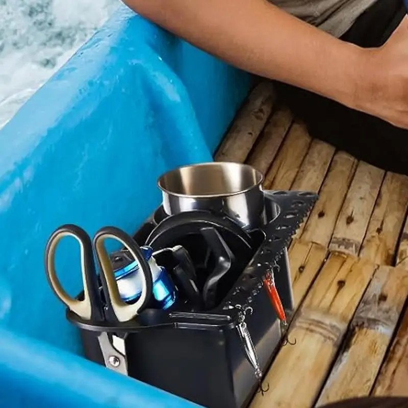 

Boat Cup Holder Tray Bottle Organizer Boat Cup Holder with Rubber Tab Large Capacity Marine Drink Holder Pontoon Canoe Tools