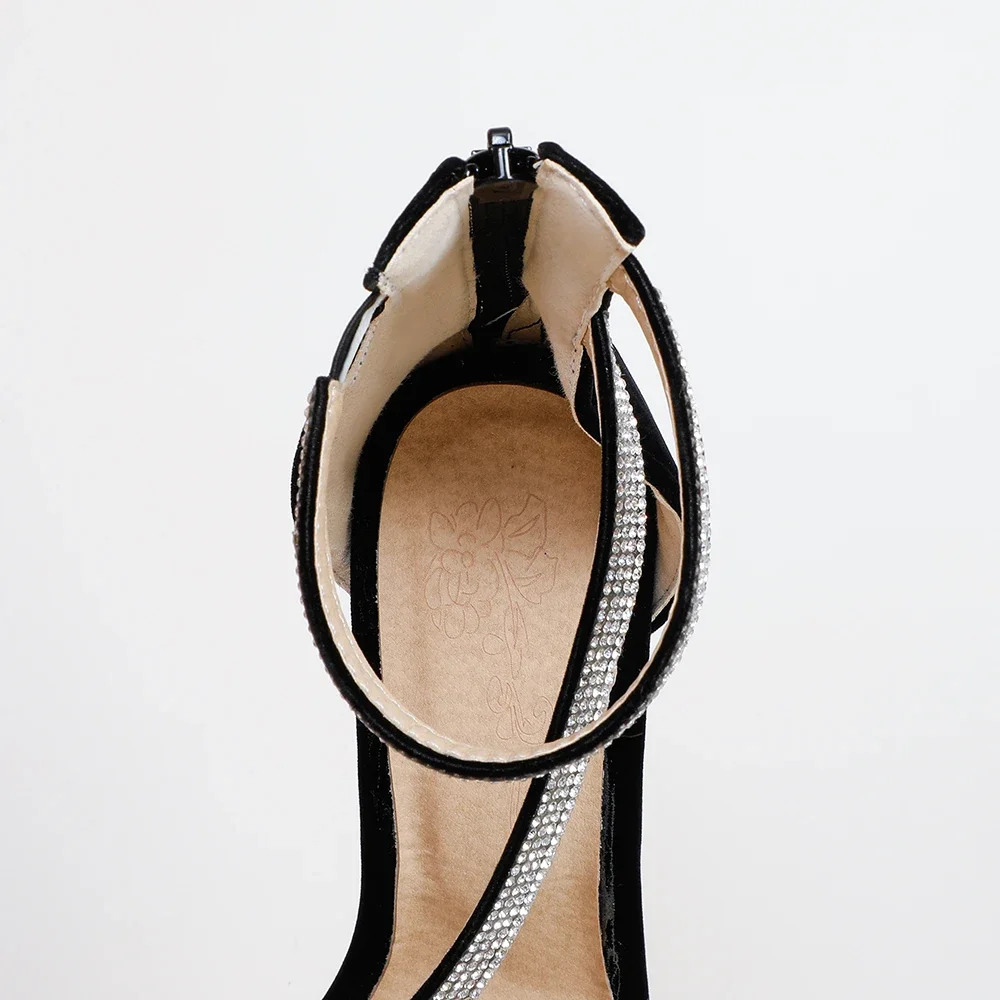 العلامة التجارية الجديدة مريحة الأحمر الأزرق النساء الصنادل سوبر عالية رقيقة كعب سيدة أحذية الحفلات زائد صغيرة كبيرة الحجم 12 32 43 46 50 #5