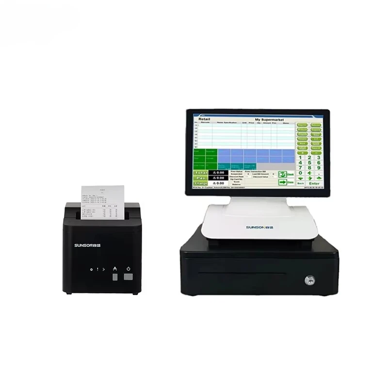 Factory Stock 15.6'' Dual Touch Screen POS Terminal China Cash Register System Desktop Billing Machines