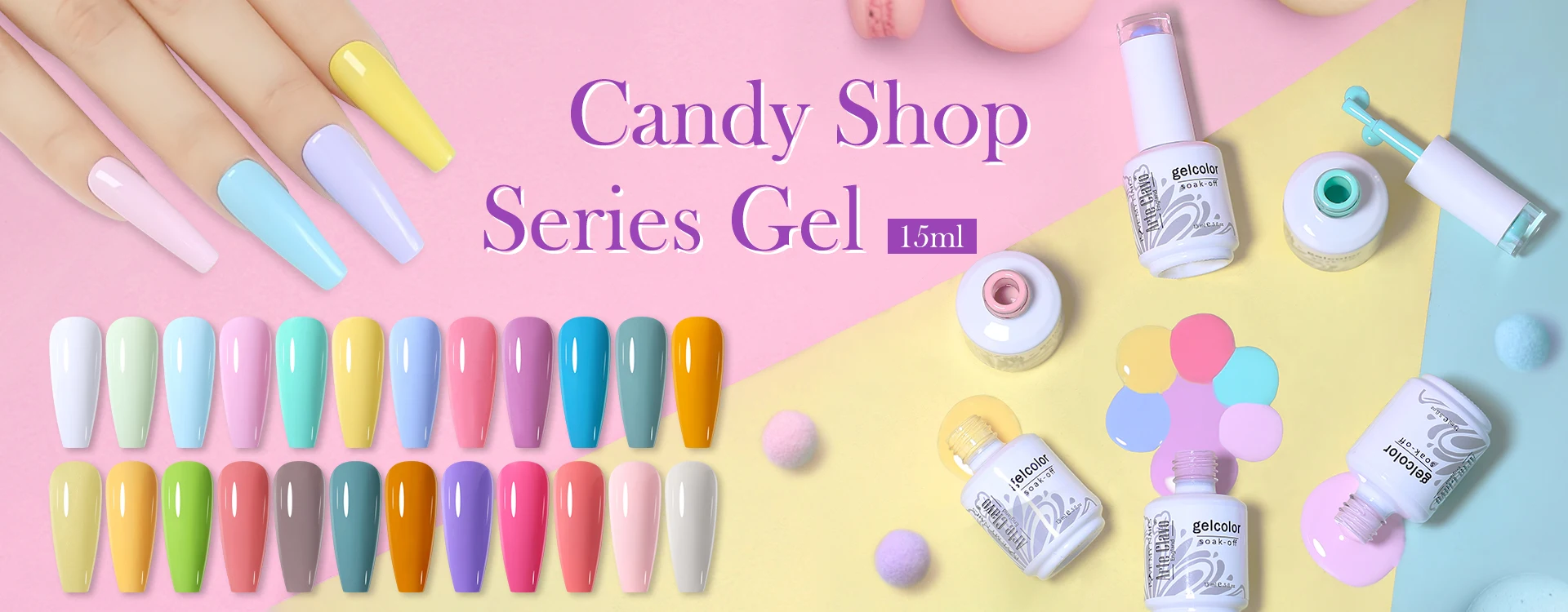 Arte Clavo HEMA TPO Free 15ml 12-teiliges Gel-Nagellack-Set Hochpigmentierte Regenbogen-Farbenpalette für Salon-Nageldesign – Detail 1