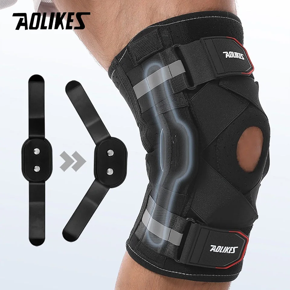 AOLIKES 1PCS Hinged Knee Brace Dual Side Stabilizers Knee Support for Knee Pain Relief Arthritis Meniscus Tear Injury Recovery