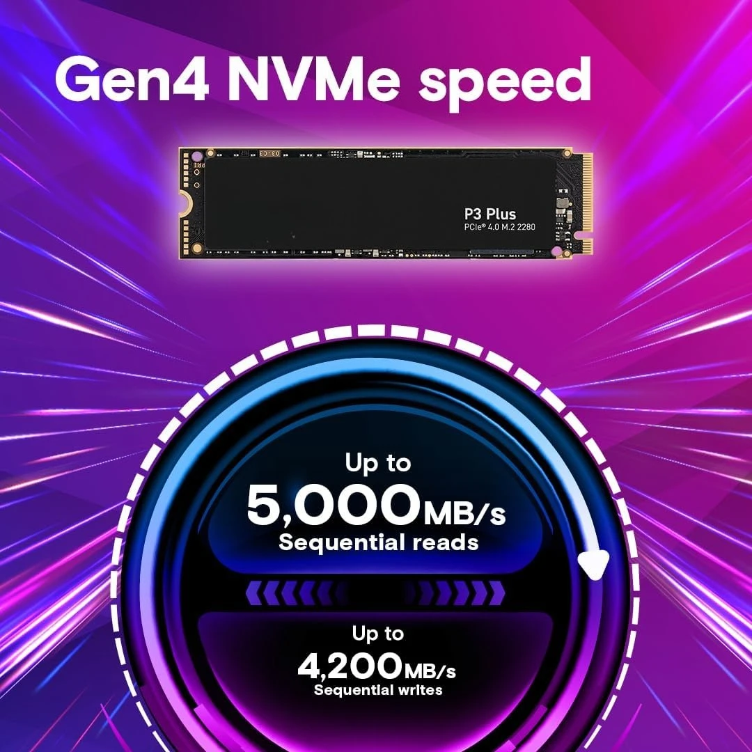 P3 Plus 4 تيرابايت PCIe Gen4 3D NAND NVMe M.2 SSD، حتى 4800 ميجابايت/ثانية - CT4000P3PSSD8 · مبيعات المصنع مباشرة