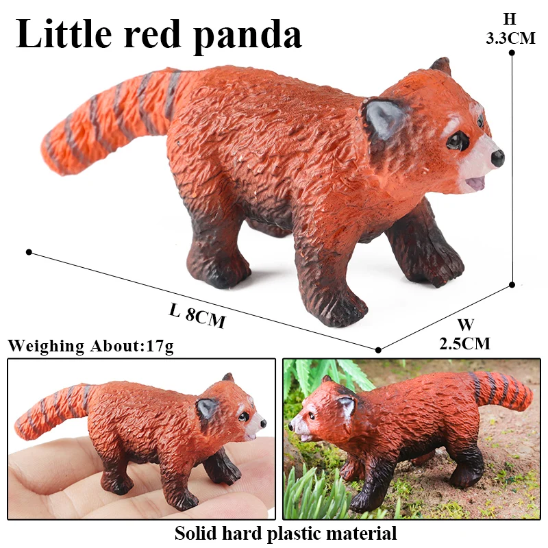 Oenux Simulation Wilde Figuren Weniger Panda Waschbär Lemur Modell Action-figuren Wald Tiere Hause Bildung Kinder Spielzeug Geschenk – Detail 3