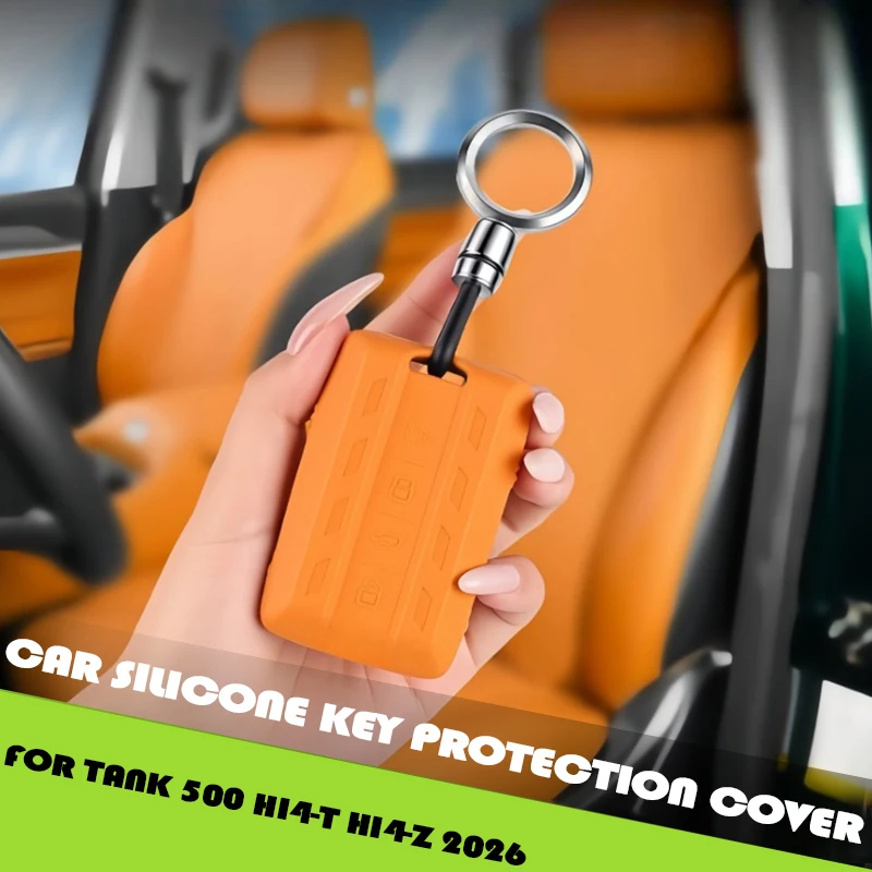 Car Silicone Key Protection Cover Fit for GWM Tank 500 Hi4-T Hi4-Z 2026 Car All Inclusive Key Protection Cover Modified Parts