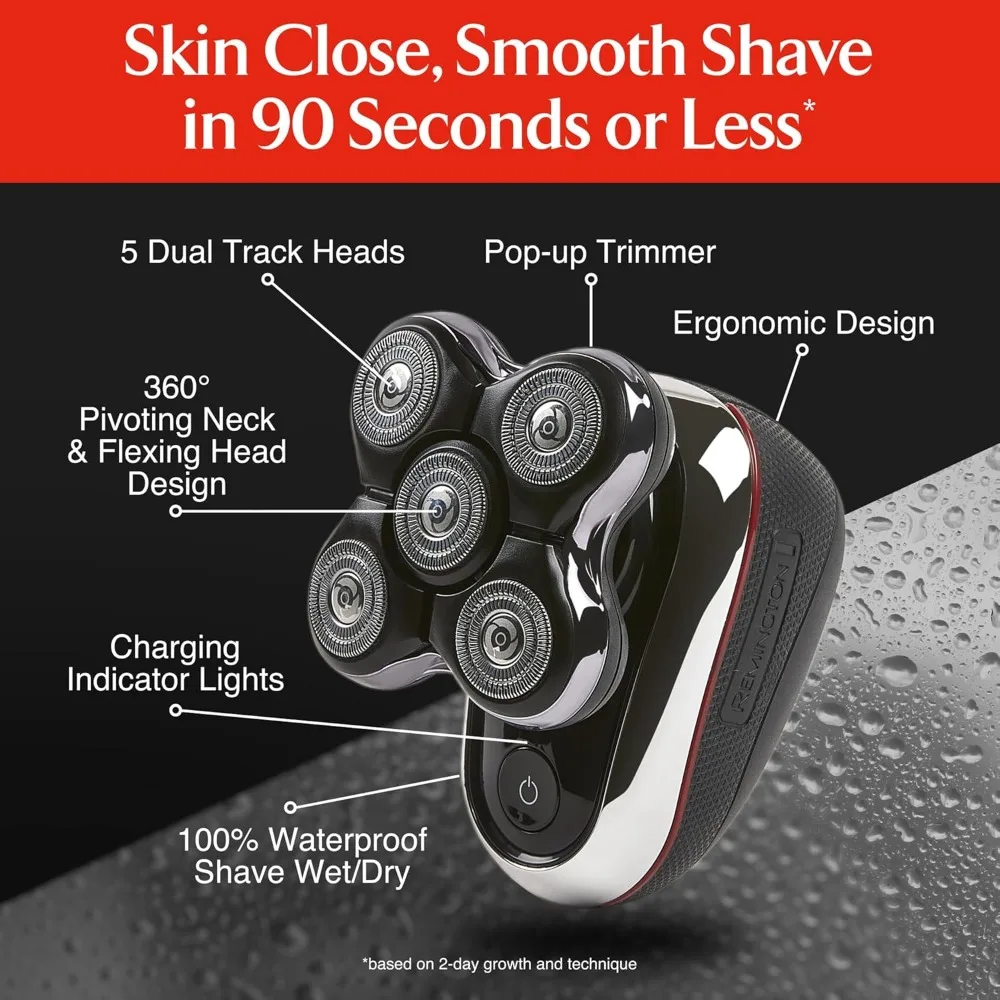 First wet-dry bald head electric shaver, Japanese steel blade, wireless charging, easy shaving, accurate dual-track head