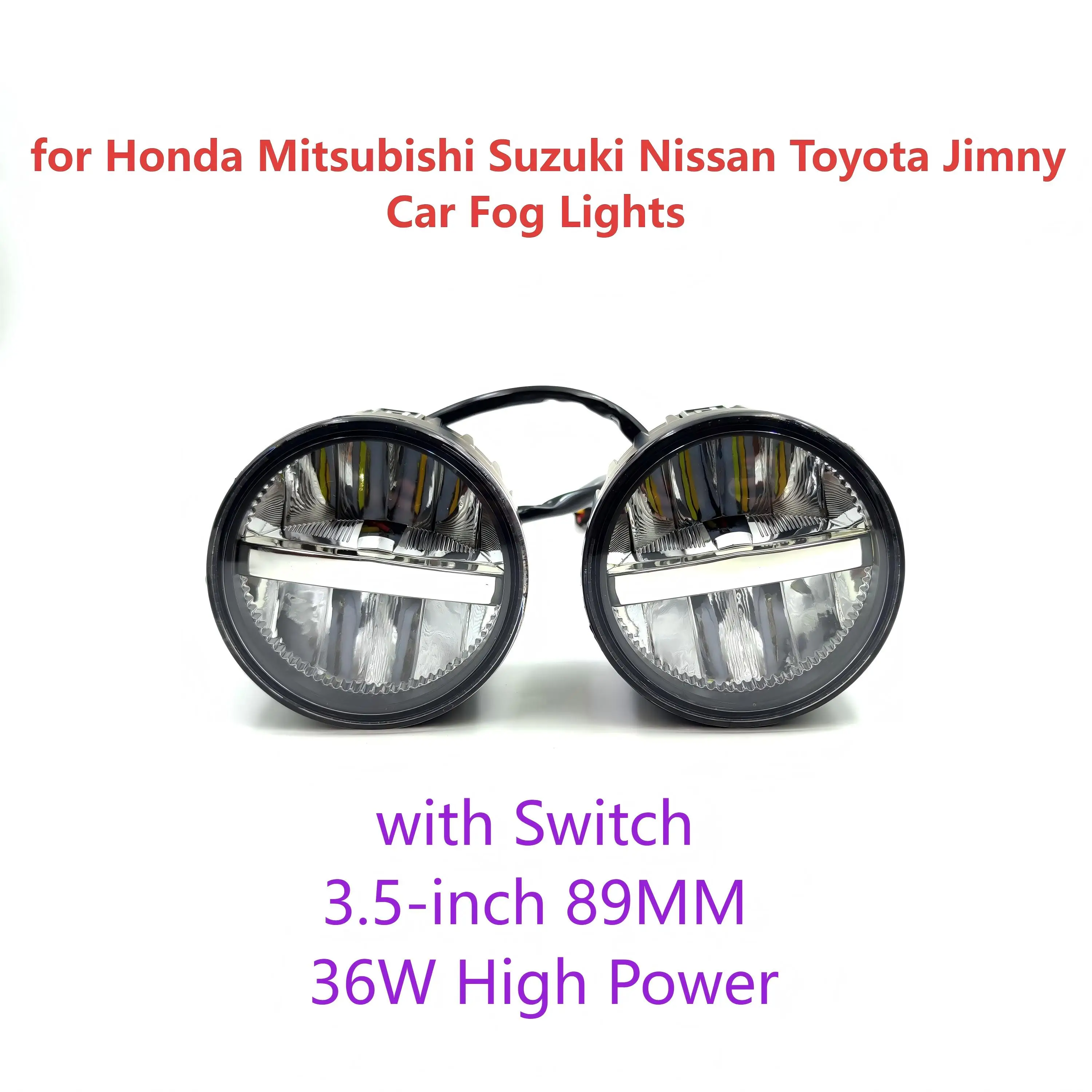 

Fit for Honda Mitsubishi Suzuki Toyota Jimny Car Fog Lights with Switch 3.5-inch 89MM Headlight Car Modified 36W High Power