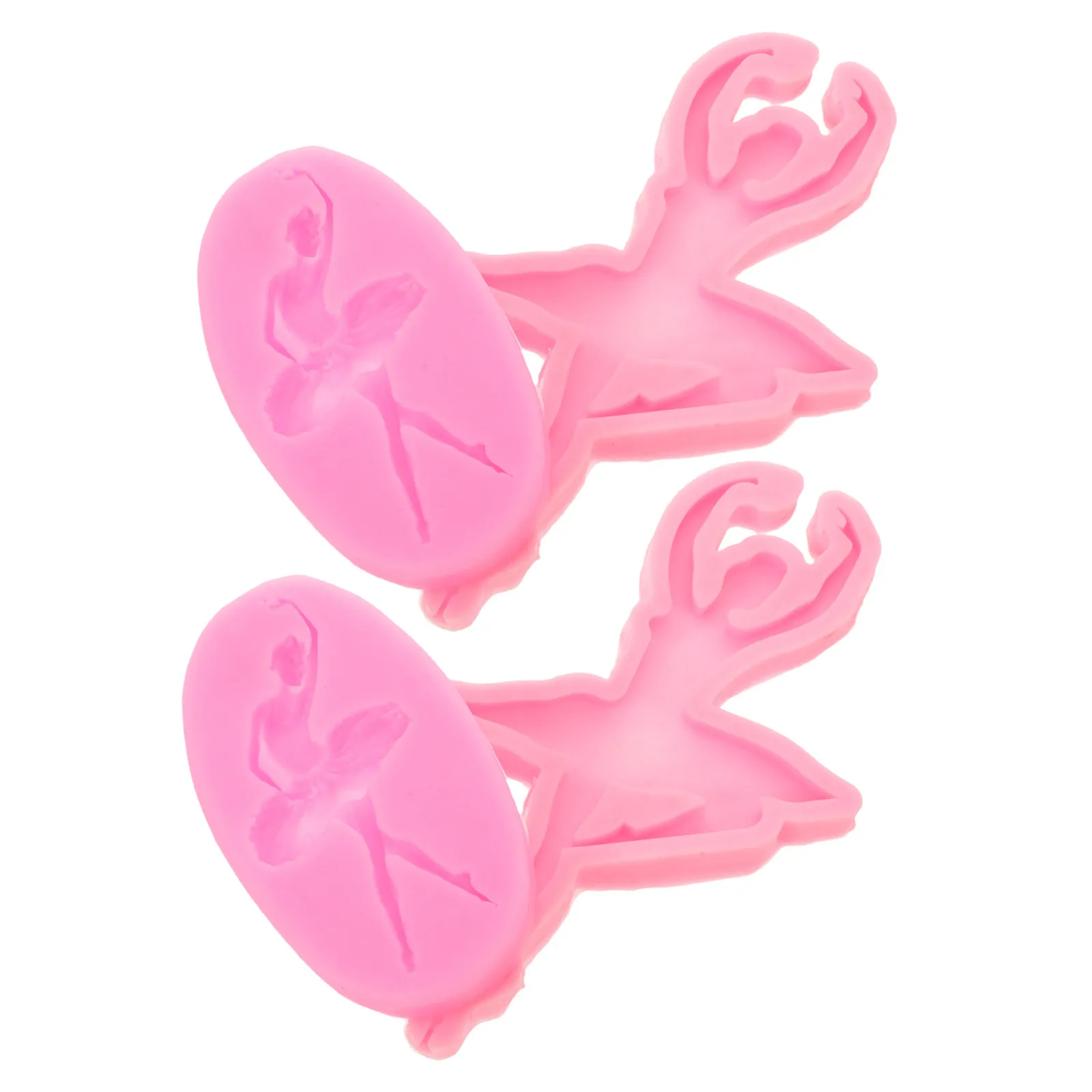 4Pcs Ballet Dancer Chocolate Molds Silicone Fondant Mold Set for Princess Cake Decorating 3D Ballerina Cupcake Toppers Dance