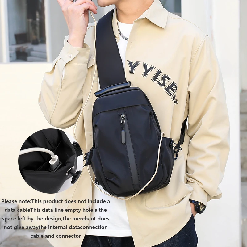 Multi Functional Men's Shoulder Bag with Adjustable Shoulder Straps, Suitable for Hiking Chest Bags, Commuting Bags, Sports Bags