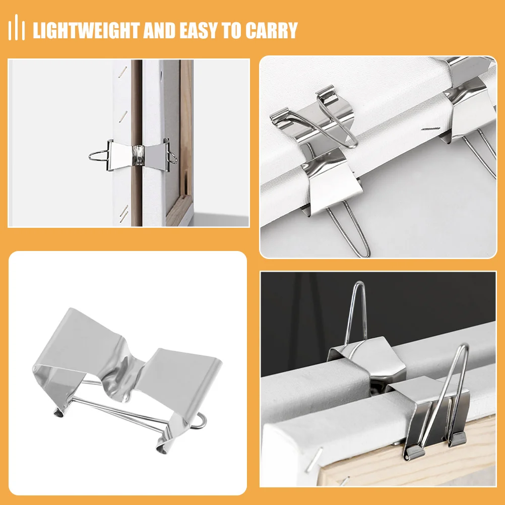 6 قطع من ملحقات اللوحة الزيتية المصنوعة من الفولاذ المقاوم للصدأ، مشابك قماشية متينة للفنانين، مستلزمات الرسم، ملحقات إطار الصورة