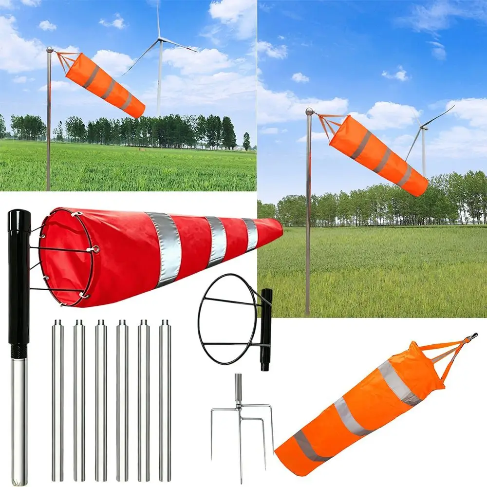 Reflective Windsock Windproof Scratchproof Wind Direction Indicator UV Resistant High Visibility Weathervane Park