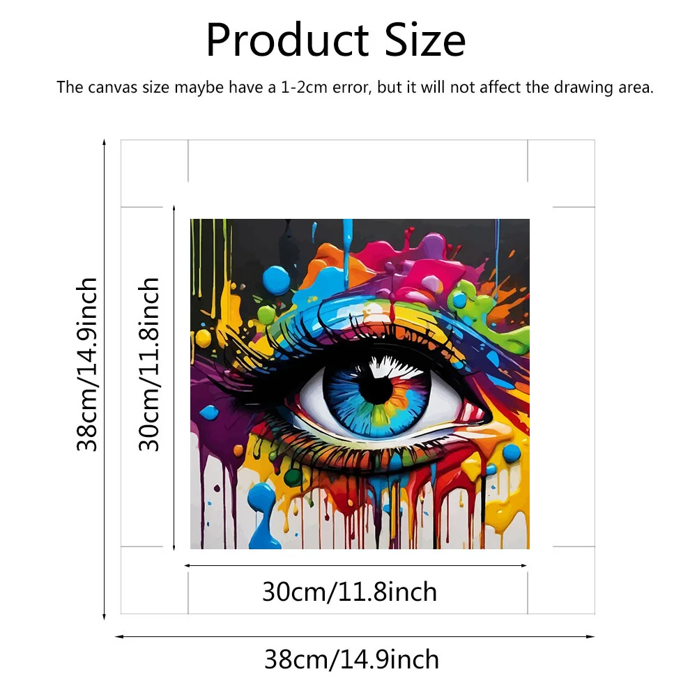 Evershine Adult Paint Colorful Eye Coloring By Numbers Portrait Art Figure Drawing Handpainted DIY Gift Wall Decoration