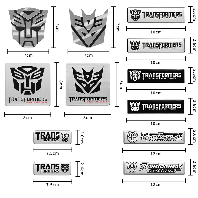 Car Styling 3D Aluminum Autobots Logo Transformers Badge Emblem Auto Decoration Body Stickers Decals Motorcycle Car Accessories