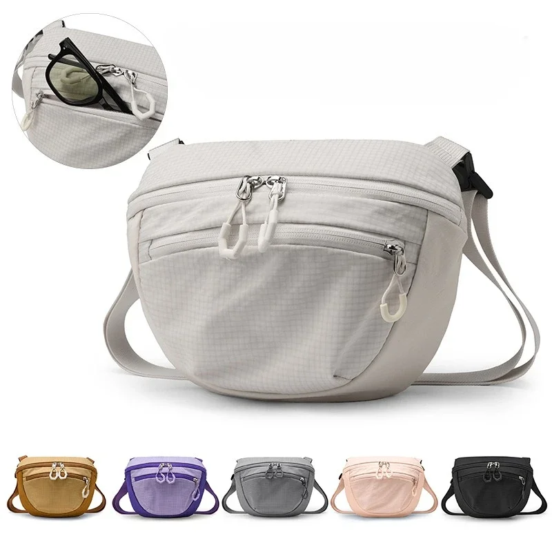 Women's Waist Bag Solid Color Outdoor Fanny Pack with Phone Pocket, Lightweight Running Hiking Crossbody Sling for Camping