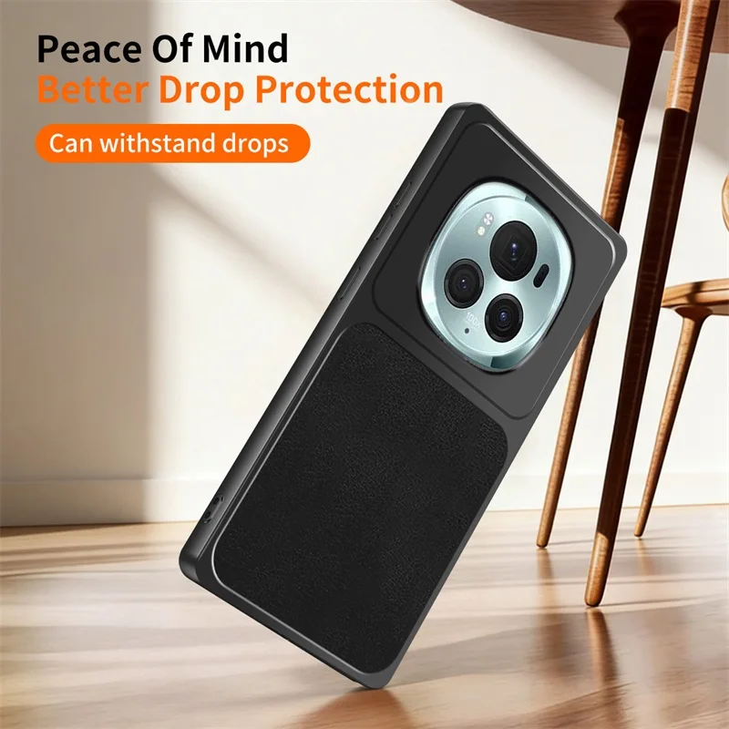 

Drop-proof Matte with Camera Protection Cover for Honor Magic7 Magic 7 Pro Classic Lychee-Textured Leather Ultra-Slim Phone Case