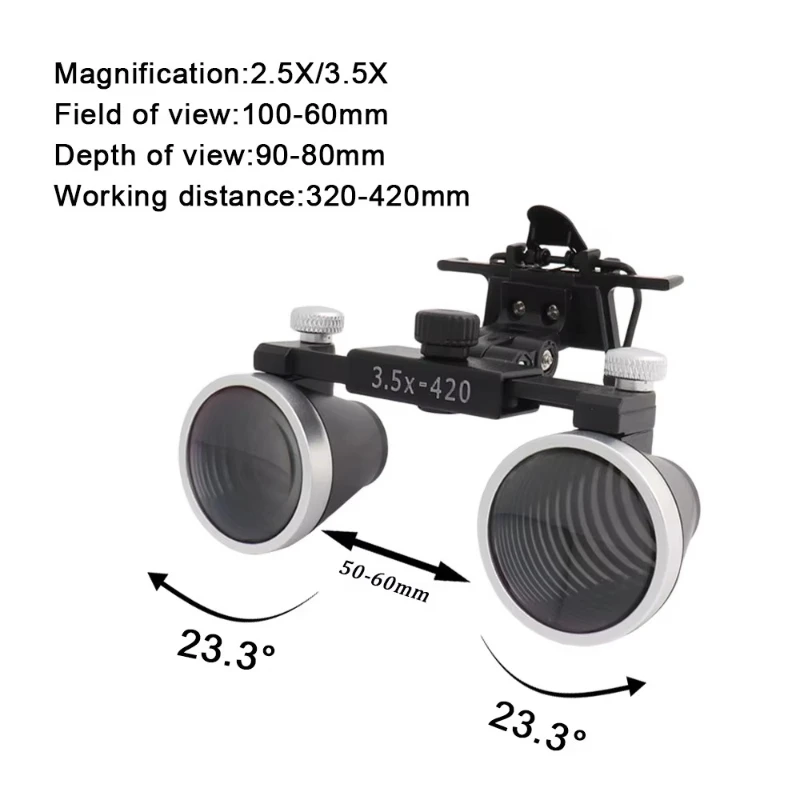 2.5X/3.5X Head-Mounted Binocular Magnifier, Hands-Free Magnifying Loupe for Gemstone Appreciation, Jewelry & Study