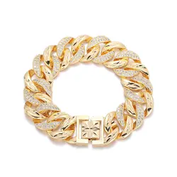 New Gentlemen's Dominant Bracelet Micro Zirconium Geometric Hollow Elegant Cuba Ladies Bracelet