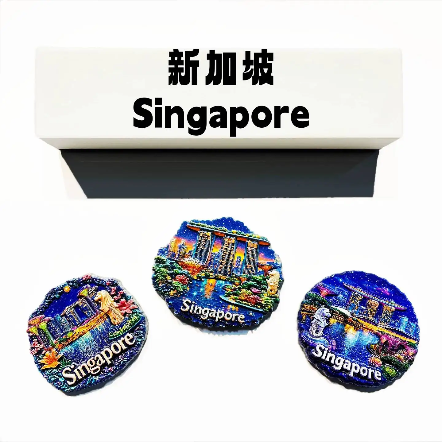 Singapore Travel Souvenir Creative Landmark Sands Hotel Merlion Sky Tree Observation Deck Message Sticker Refrigerator Magnet
