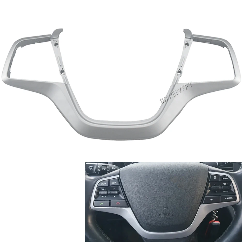2 style dla Hyundai Solaris 1.6L 2016 2017 2018 2019 2020 2021 2022 ramka panelu przycisków kierownicy