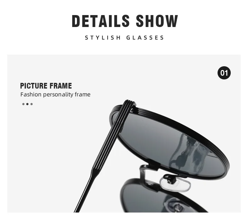 Neue trendige Sonnenbrille mit ovalem Rahmen im Retro-Hongkong-Stil, UV-Schutz, hochwertig und stilvoll 3220 – Detail 4