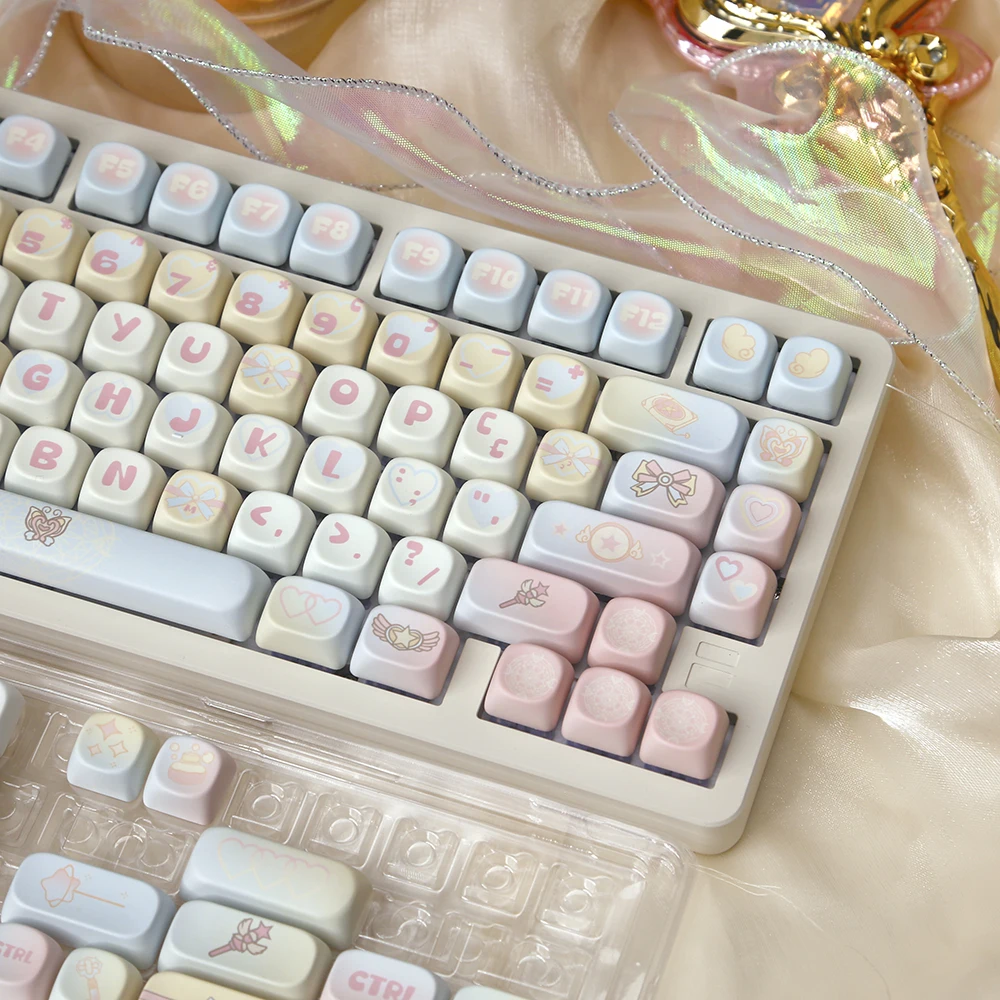 Capuchons de clavier mécanique PBT, touches de profil MOA, cadeau pour fille rose, aucun commutateur MX, 6,25u, 131 touches