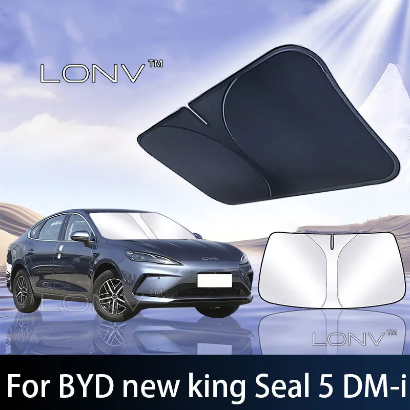 For BYD new king Seal 5 DM‑i.2026 2027 Car Sunshade Front Windshield Shade Cover Foldable Anti-UV Heat Insulation Accessories