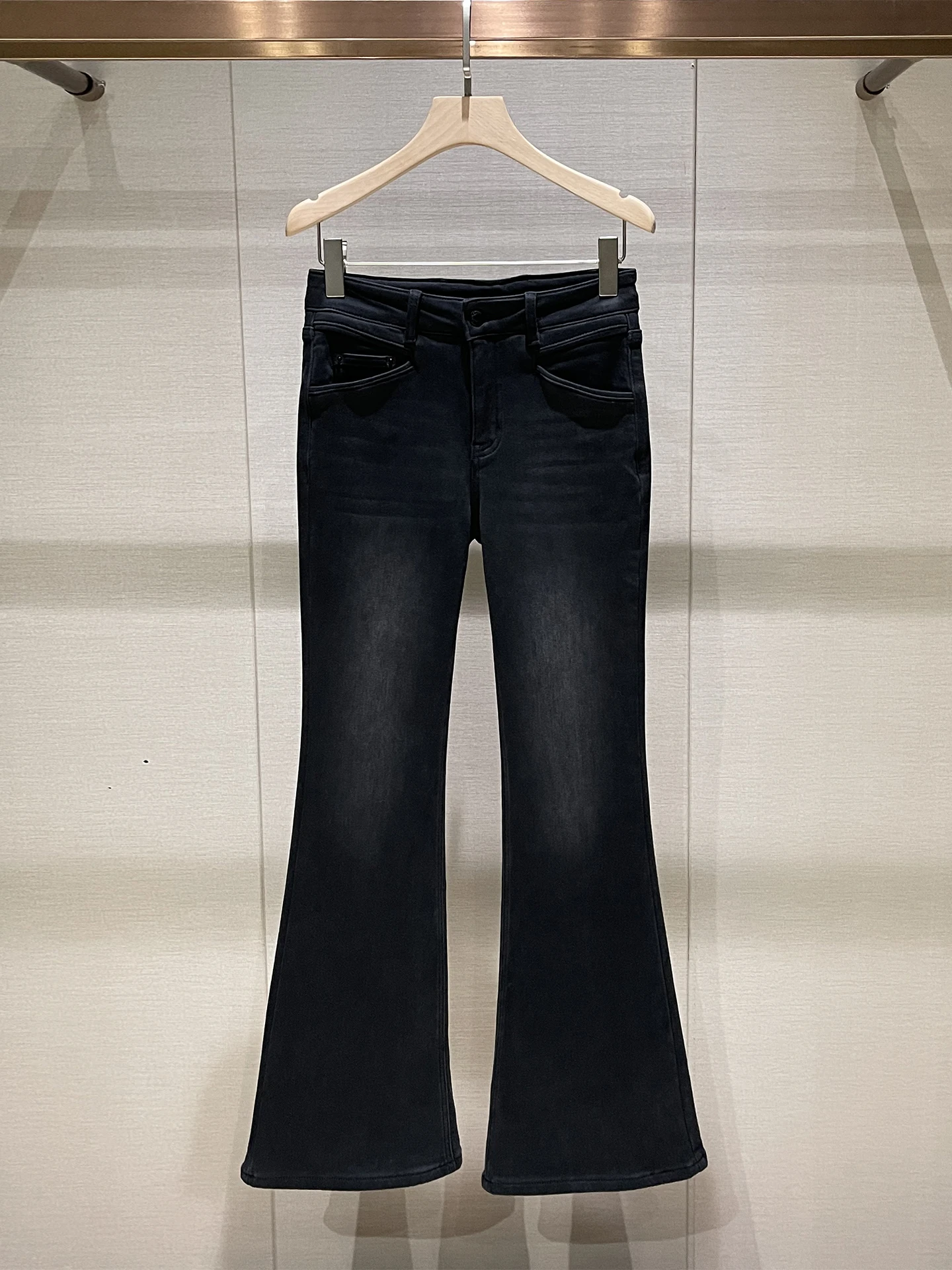 

Женские джинсы с высокой талией, на флисовой подкладке, облегающие, черные, осенне-зимние, новые, повседневные, в американском ретро-стиле, прямые, модель J...