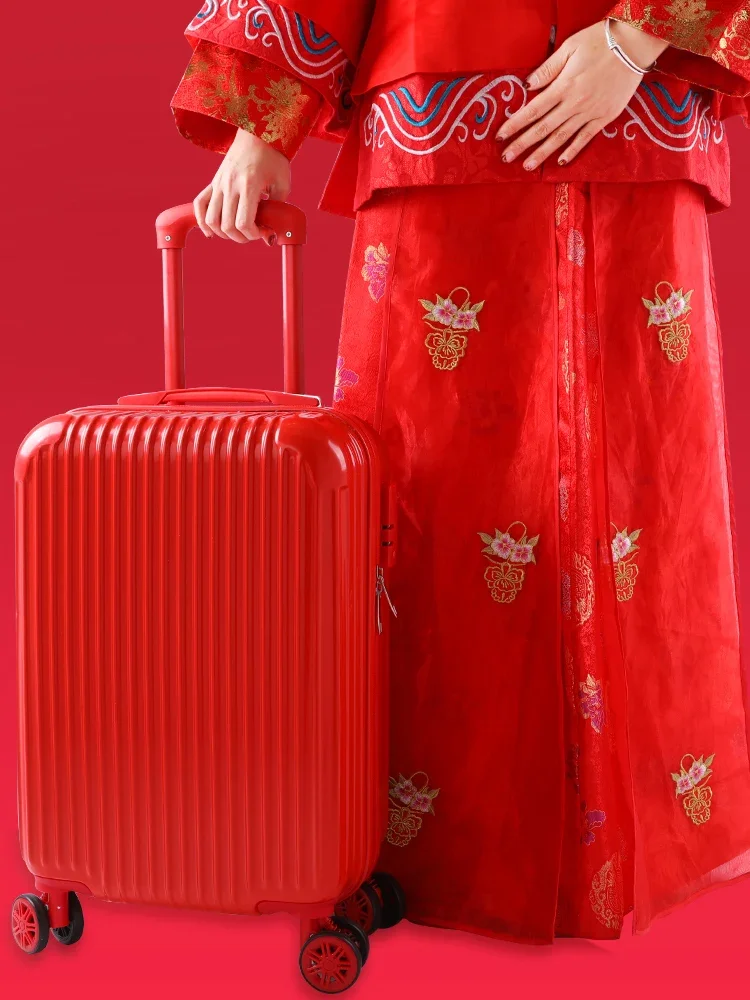 Wedding supplies, suitcase, dowry box, red luggage trolley code