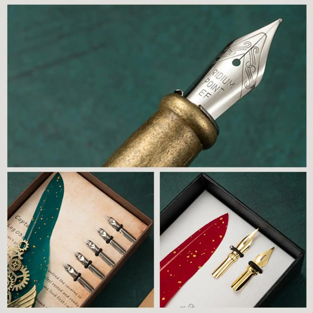 1 Set 0,5mm Quill Stift Tinte Set Vintage Feder Dip-Pen Kit Glattes Schreiben Dip Pen-Set Dekorative Kalligraphie pen-Set Kinder Geschenke