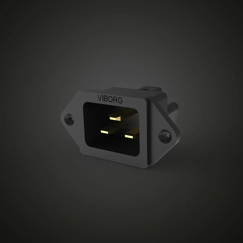 Viborg VI20G Pure Copper Gold Plated 20A Power Inlet C20 Male Copper 125V/20A 250V/16A High-Power AC inlet IEC Power socket