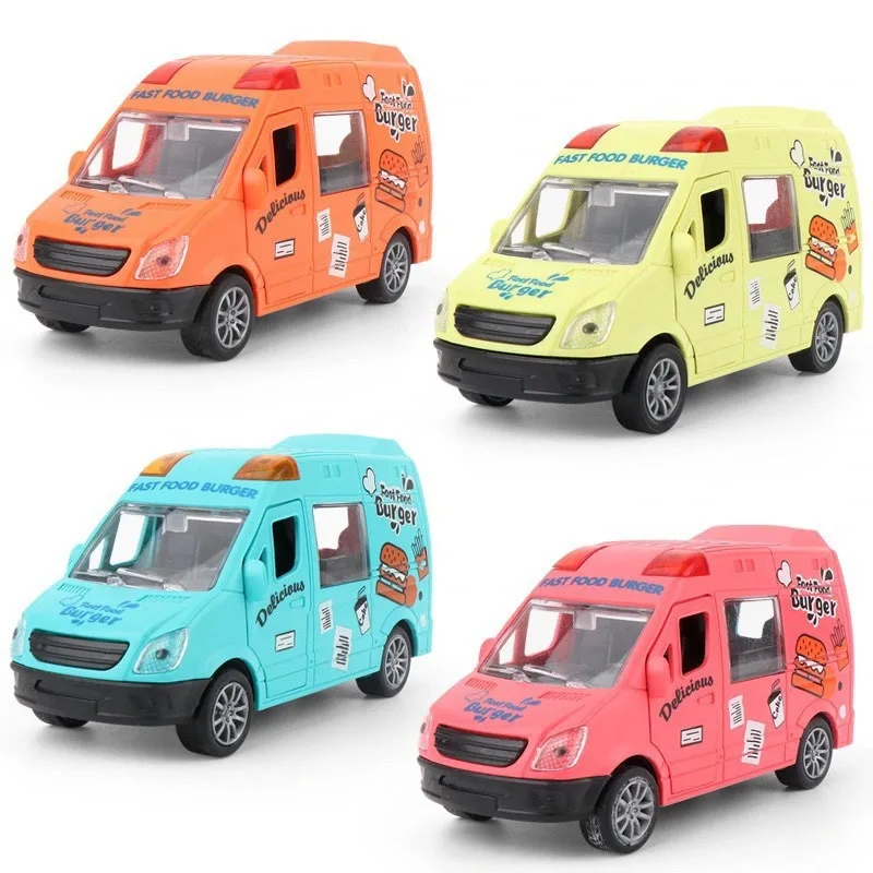 Children's Simulation Vending Car Hamburger Car Inertia Car Toys Girls Play House Toys Shopping Fast Food Car Ice Cream Car Toys