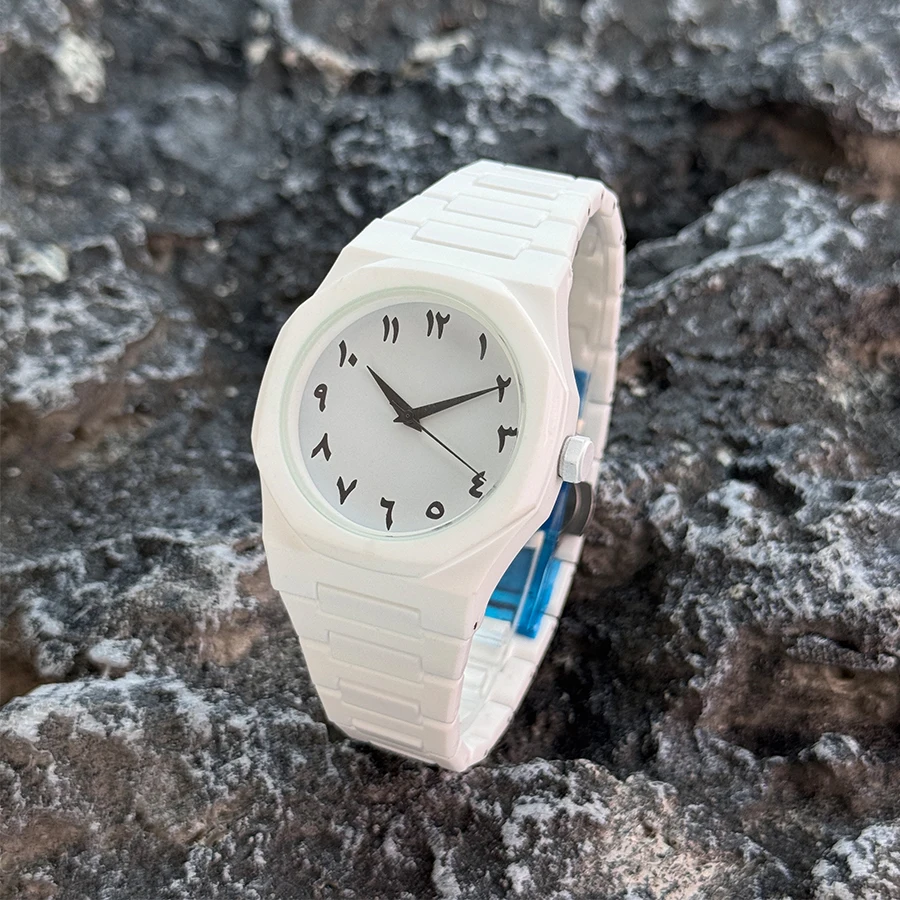 

2026 Arabic Numerals Men Business Quartz Watch Plastic Strap Casual Fashion Wristwatch Reloj Hombre