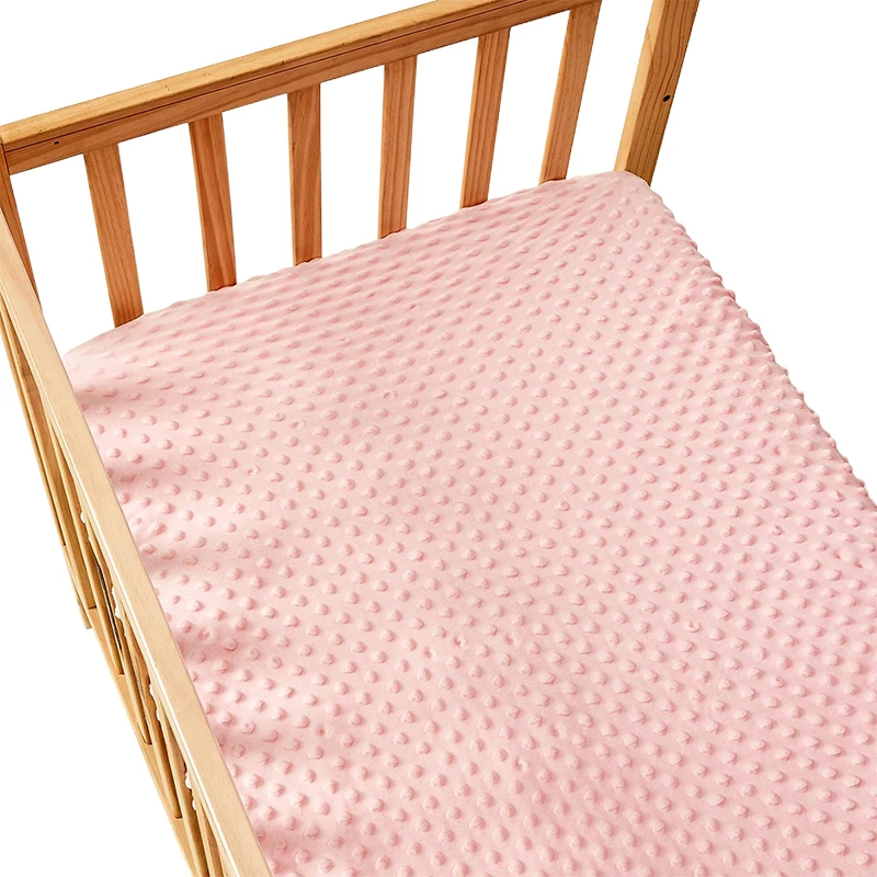 130*70cm Newborn Dotted Flannel Fitted Sheet Crib Mattress Children's Bed Cover For Newborn Bassinet Cradle Sheet Beding