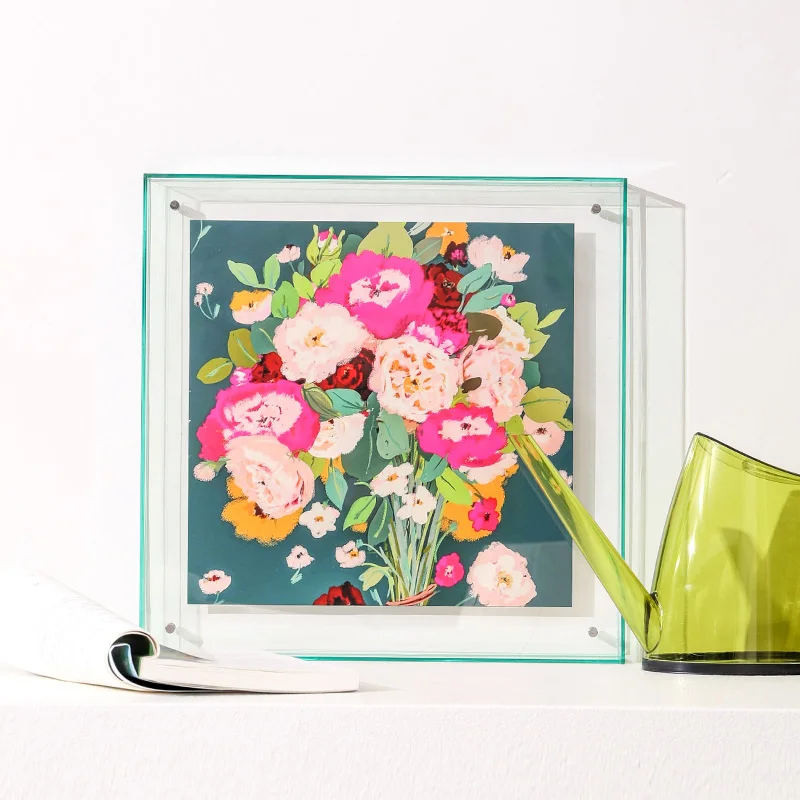 Grote acryl drijvende fotolijst display fotolijsten voor aan de muur gemonteerde tafelblad decor fotolijsten neon hangend frame