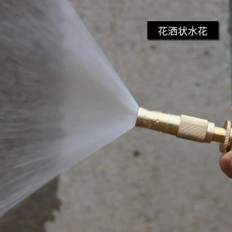 Household Aluminum Alloy Spray Nozzle Spray Sprinkler High Pressure Direct Spray Garden Hose Adjustable Brass Water Gun Nozzle