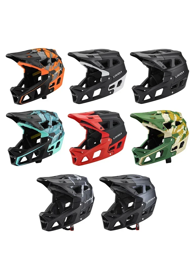 AliExpress LIXADA Mountain Bike Safety Cycling Gear Full Face MTB Helmet for Downhill Racing Adults with 31 Vents & Adjustable Visor, Men/Women