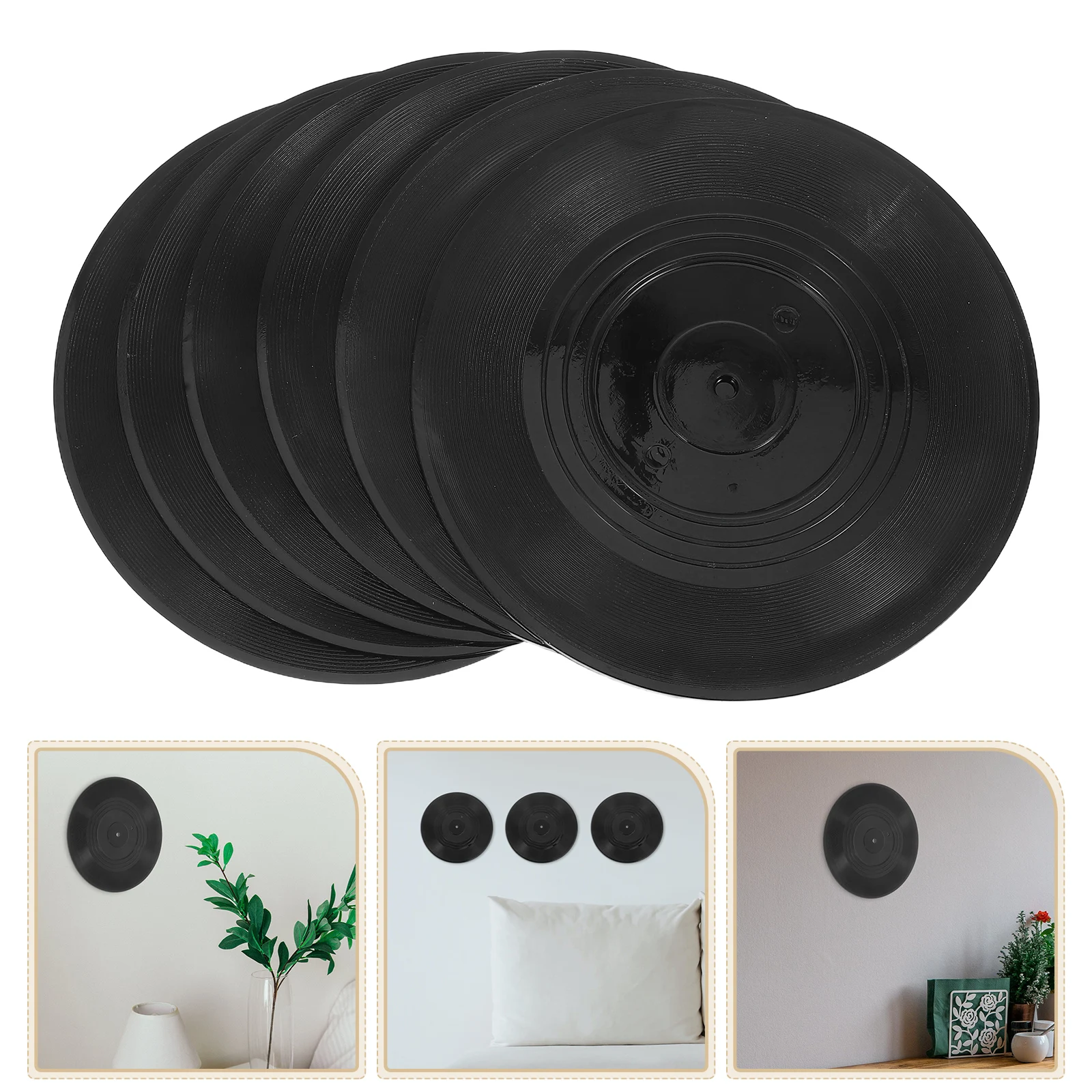 

6pcs Retro Vinyl Decorative Records Creative Wall Adornments For Home Interior Vintage Style Unique Household Fake Records Disco